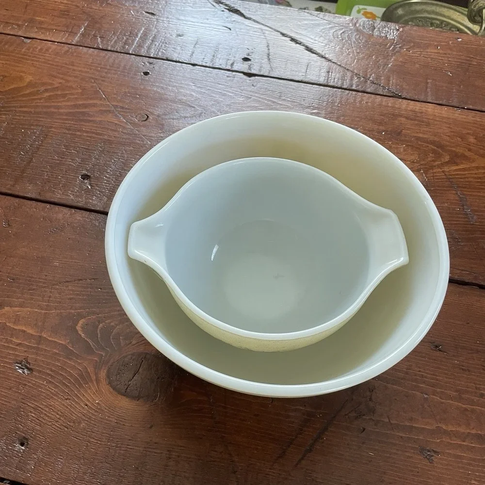 Pyrex Vintage Forest Fancies Mushroom Cinderella Nesting Mixing Bowls, Set of 2